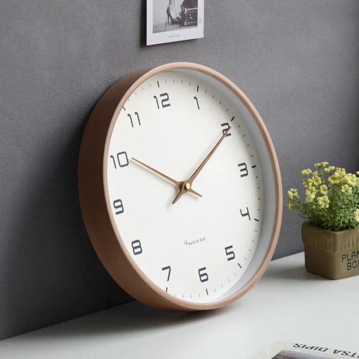 Minimalistyczny Zegar Ścienny Z Drewna | Okrągły
