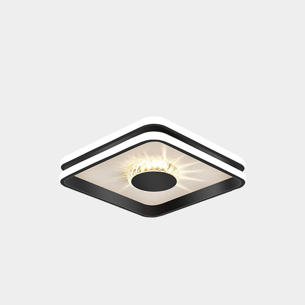 Złota Lampa Sufitowa LED Do Przedpokoju | Kryształowa