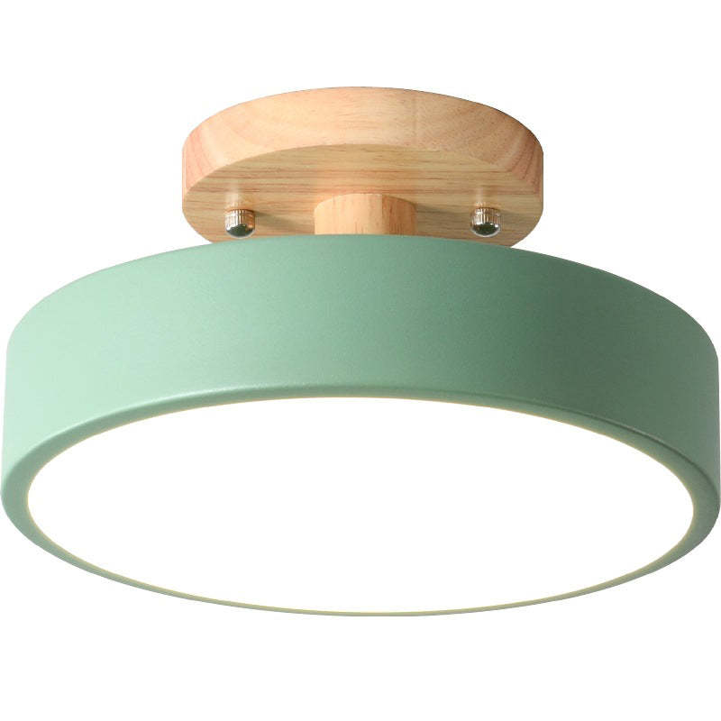 Okrągła Lampa Sufitowa LED | Drewniana