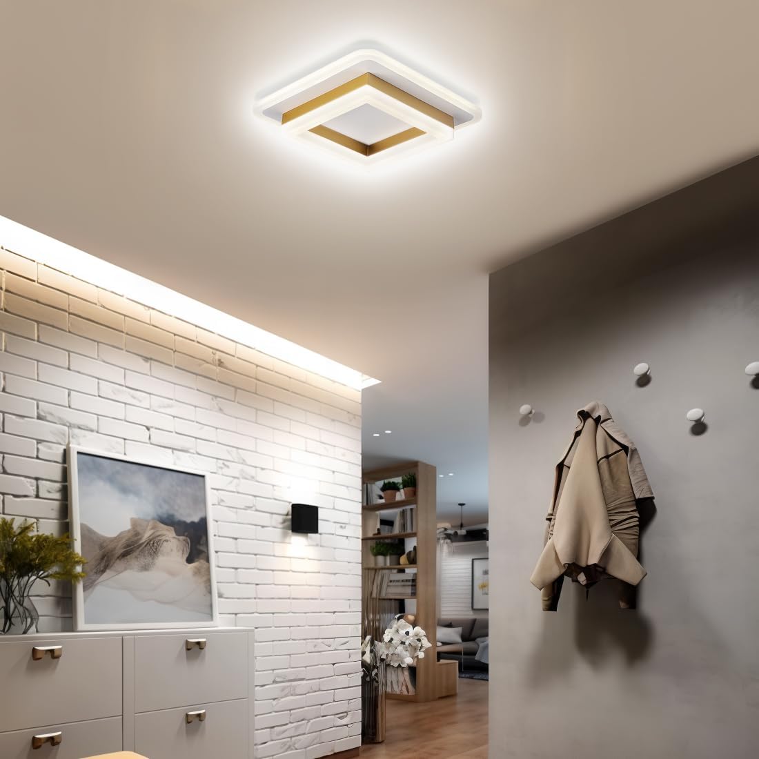 Lampa Sufitowa LED Do Przedpokoju | Kwadratowa