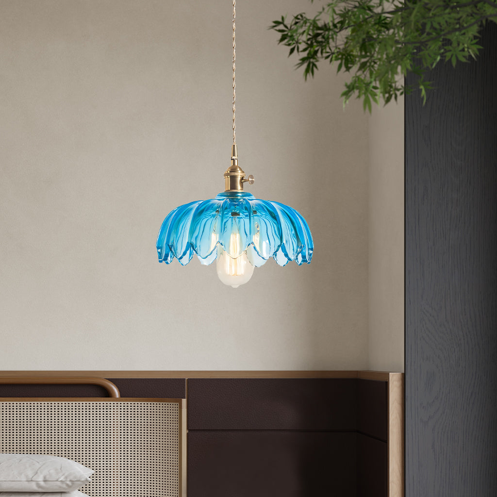 Rustykalna Szklana Lampa Wisząca Tulipan | Styl Wiejski
