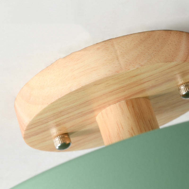 Okrągła Lampa Sufitowa LED | Drewniana
