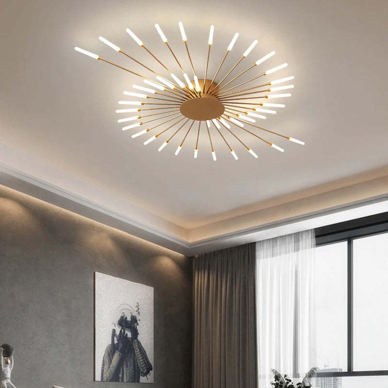 Lampa Sufitowa LED Do Salonu | Z Efektem Płomienia