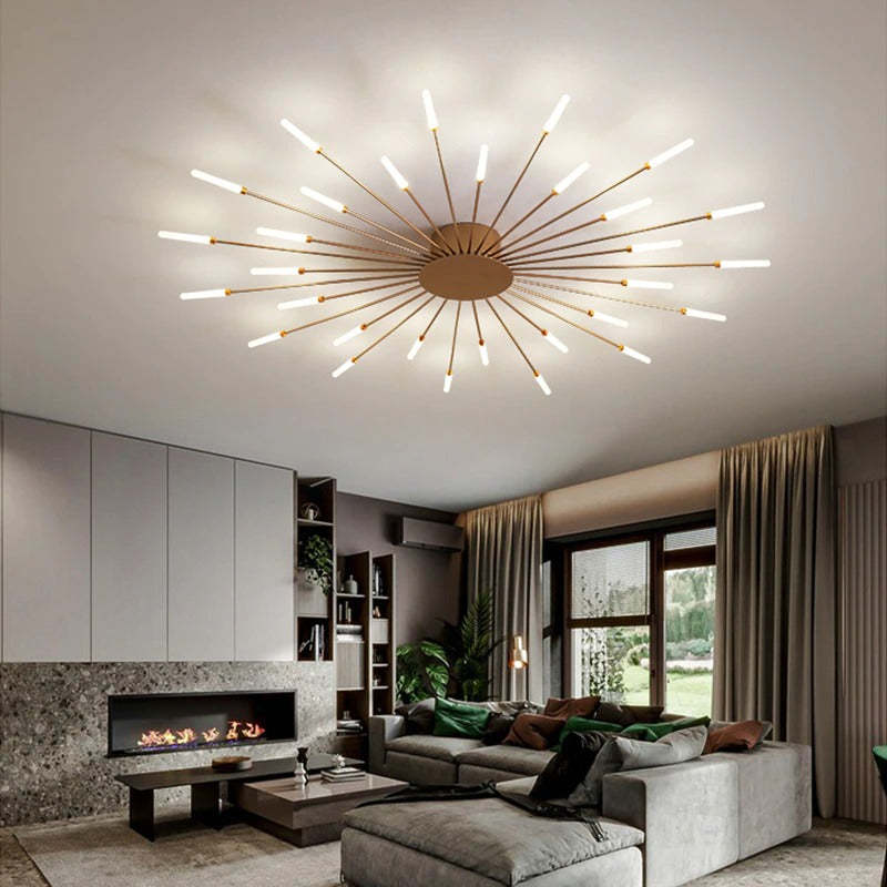 Lampa Sufitowa LED Do Salonu | Z Efektem Płomienia