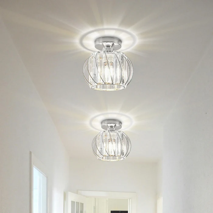 Lampa Sufitowa Do Przedpokoju | Szklana