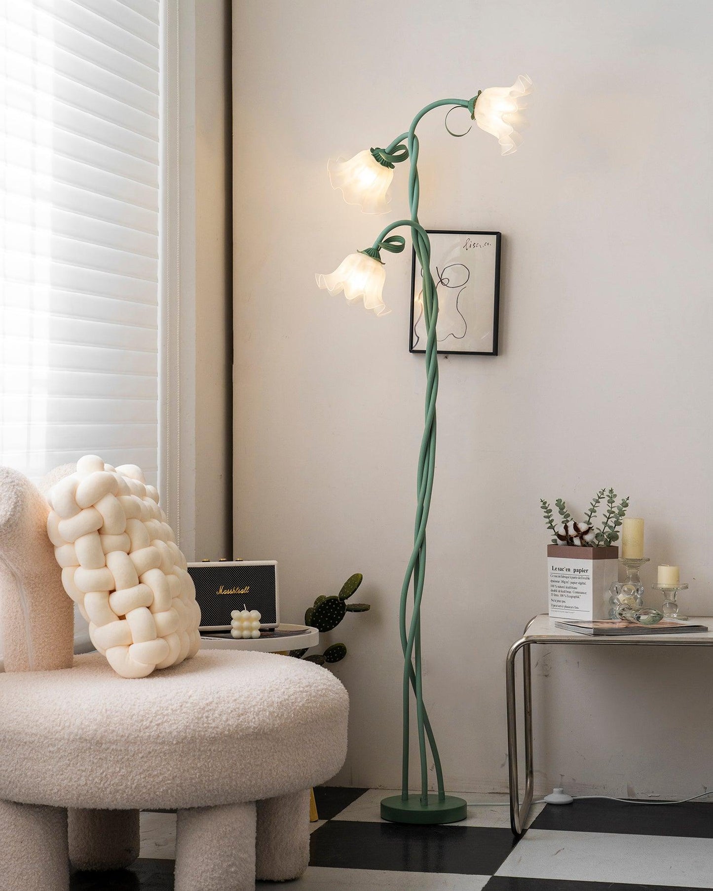 Lampa Stojąca Do Salonu | Kwiatowy Kształt