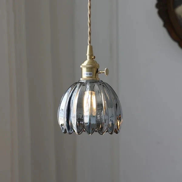 Japońska Lampa Wisząca ze Szklanymi Kwiatami | Do Salonu
