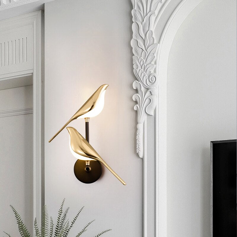 Lampa Ścienna LED w Kształcie Ptaka | Do Salonu