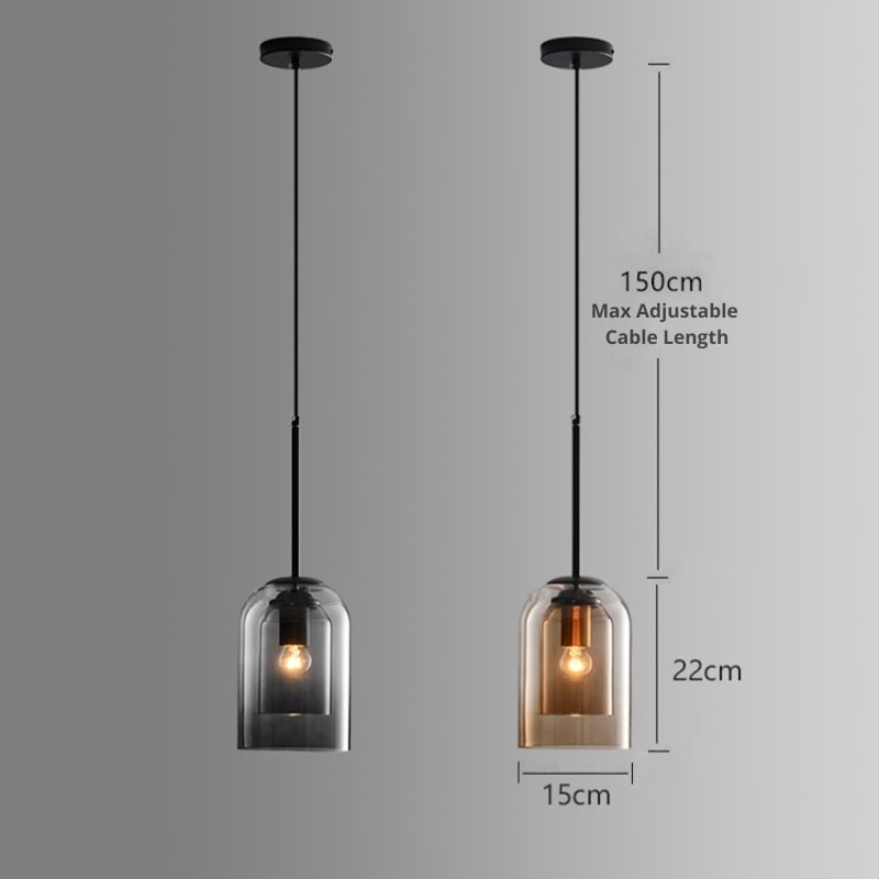 Wisząca Lampa Sufitowa LED | Dwuwarstwowe Szkło