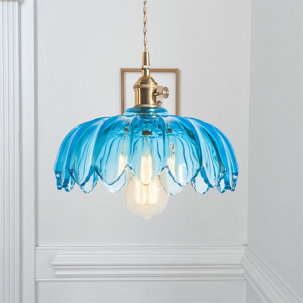 Rustykalna Szklana Lampa Wisząca Tulipan | Styl Wiejski