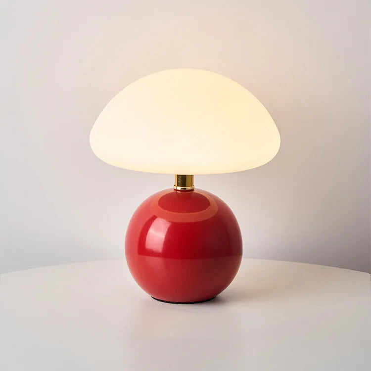 Kremowa Lampka Nocna Grzybek | Nowoczesna