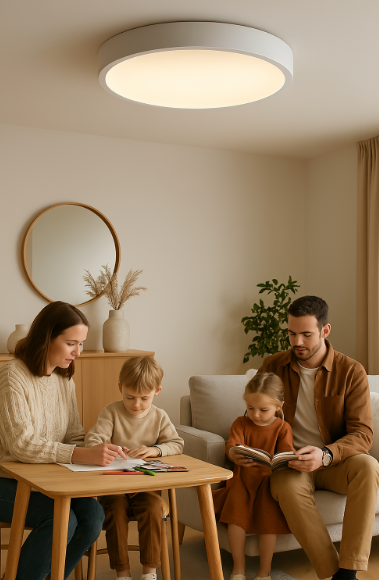 Okrągła Lampa Sufitowa LED | Skandynawski Styl