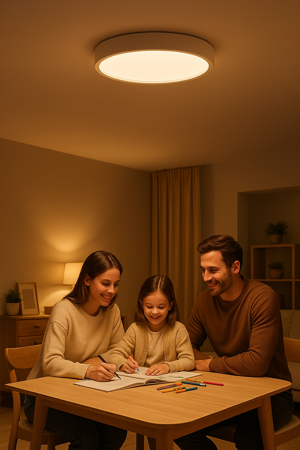 Okrągła Lampa Sufitowa LED | Skandynawski Styl
