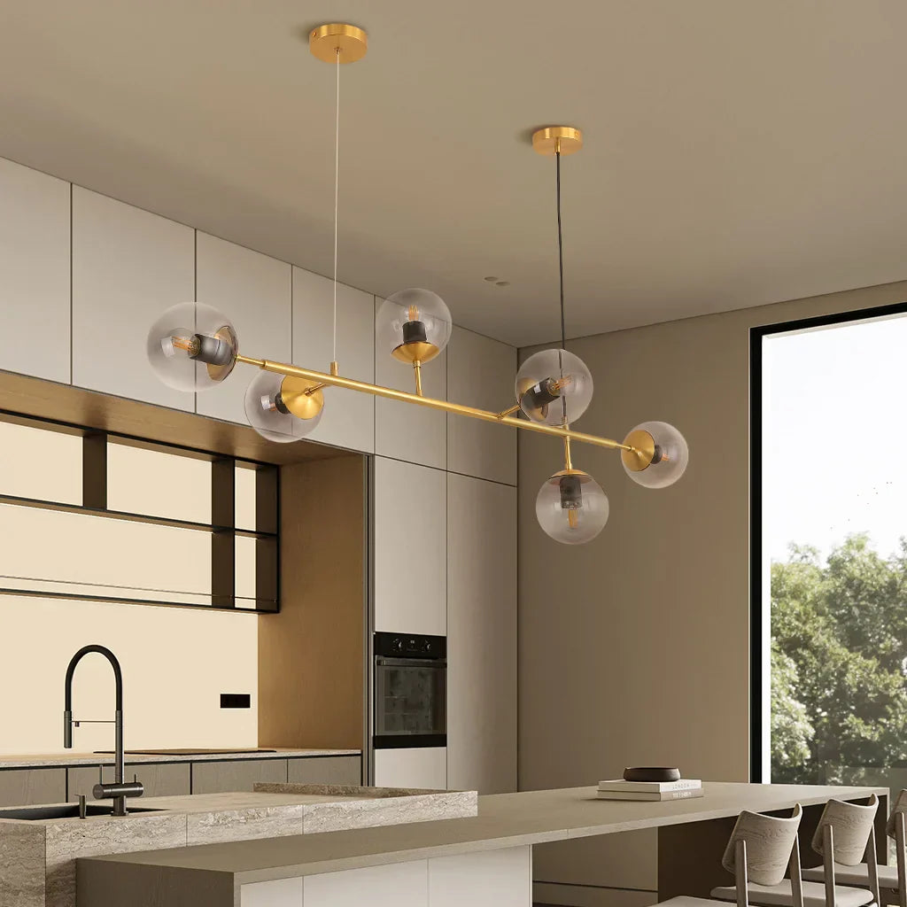 Szklana Lampa Wisząca Kula | Do Salonu