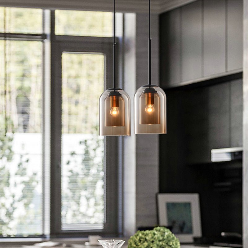 Wisząca Lampa Sufitowa LED | Dwuwarstwowe Szkło