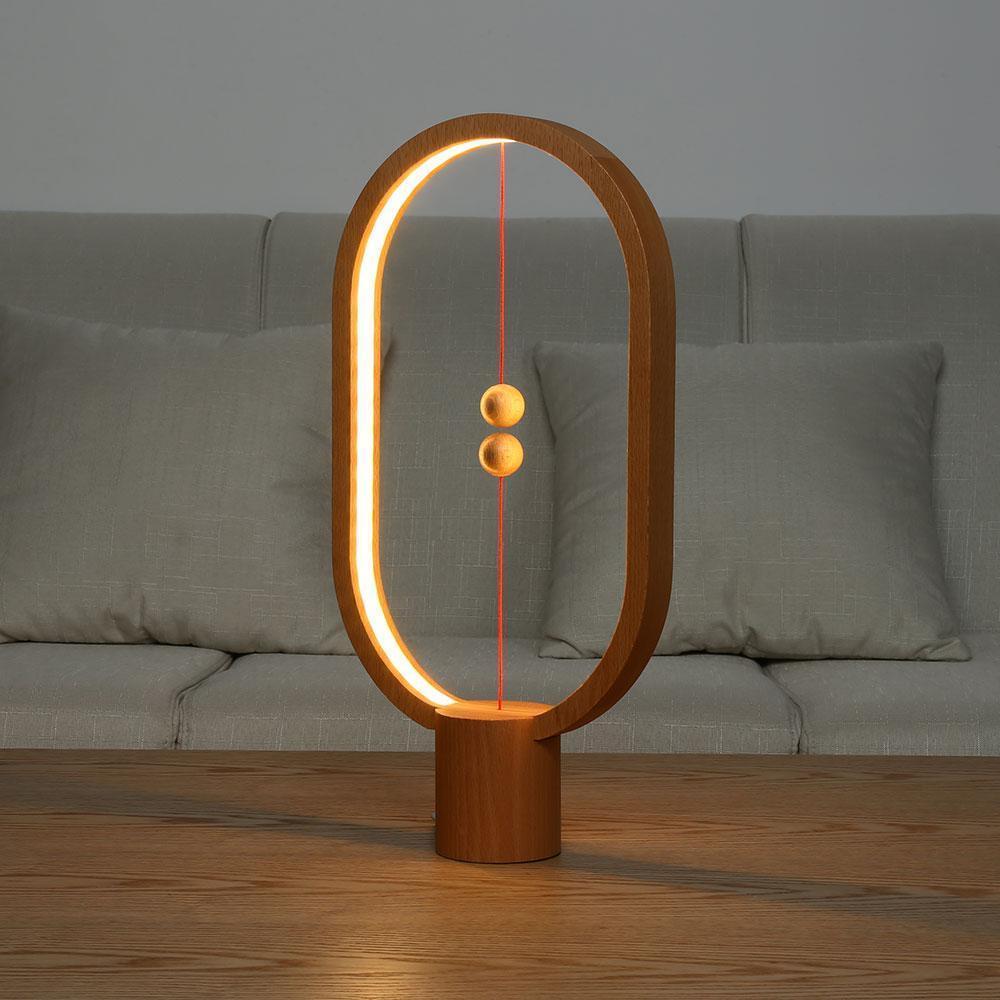 Lampa Stołowa LED | Drewniana