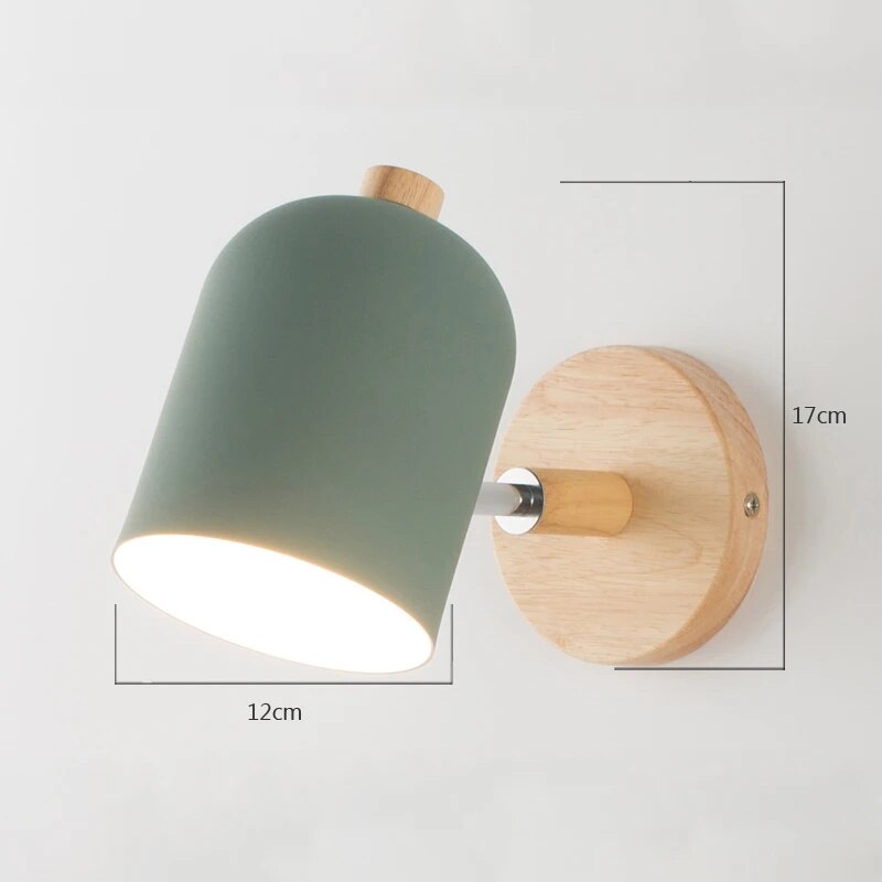 Skandynawska Drewniana Lampa Ścienna | Mała