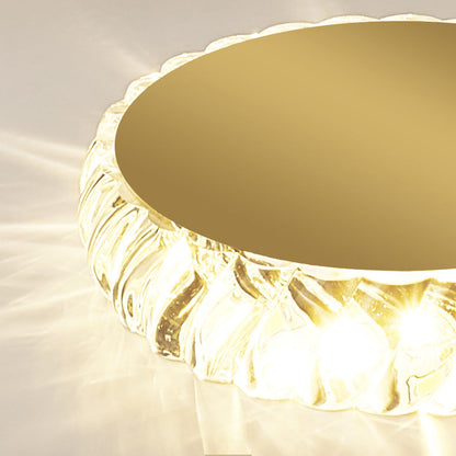 Złota Lampa Sufitowa LED Do Przedpokoju | Kryształowa