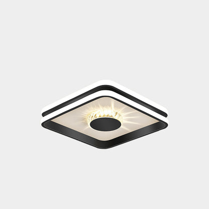 Złota Lampa Sufitowa LED Do Przedpokoju | Kryształowa