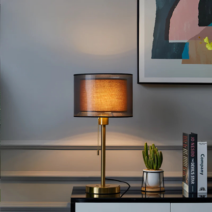 Lampa Stołowa LED | Z Materiałowym Kloszem