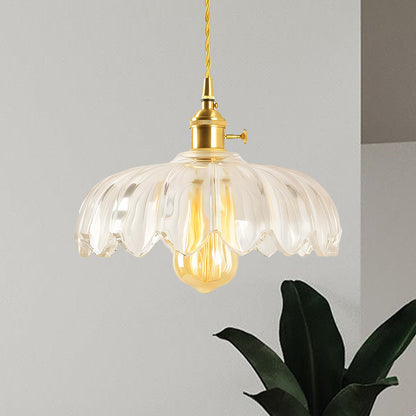 Rustykalna Szklana Lampa Wisząca Tulipan | Styl Wiejski