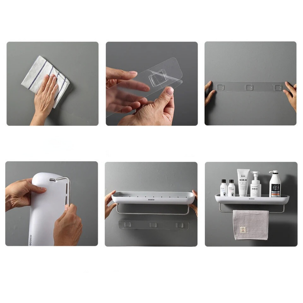 Łazienkowa Półka Ścienna | Praktyczne Rozwiązanie Bez Wiercenia