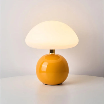 Kremowa Lampka Nocna Grzybek | Nowoczesna