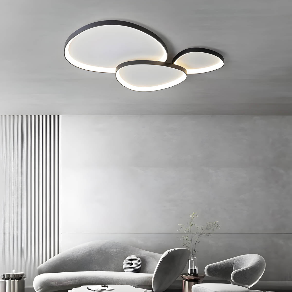 Lampa Sufitowa w Kolorze Taupe | Okrągła Lampa Do Salonu