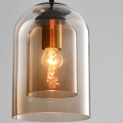 Wisząca Lampa Sufitowa LED | Dwuwarstwowe Szkło