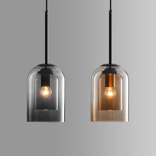Wisząca Lampa Sufitowa LED | Dwuwarstwowe Szkło